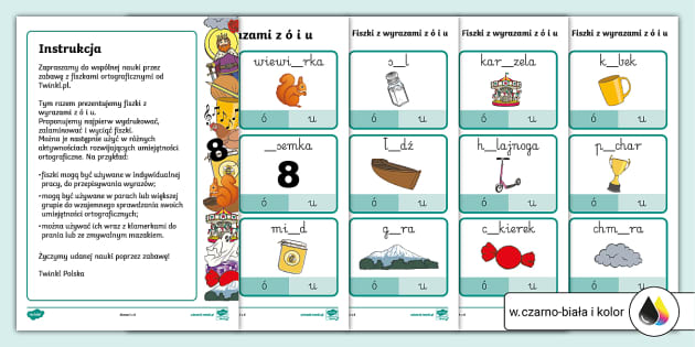 Wyrazy z ó i u | Zdania z klamerkami | Ortografia i pisanie Słowa Z Uśmiechem Klasa 4 Rozwiązania
