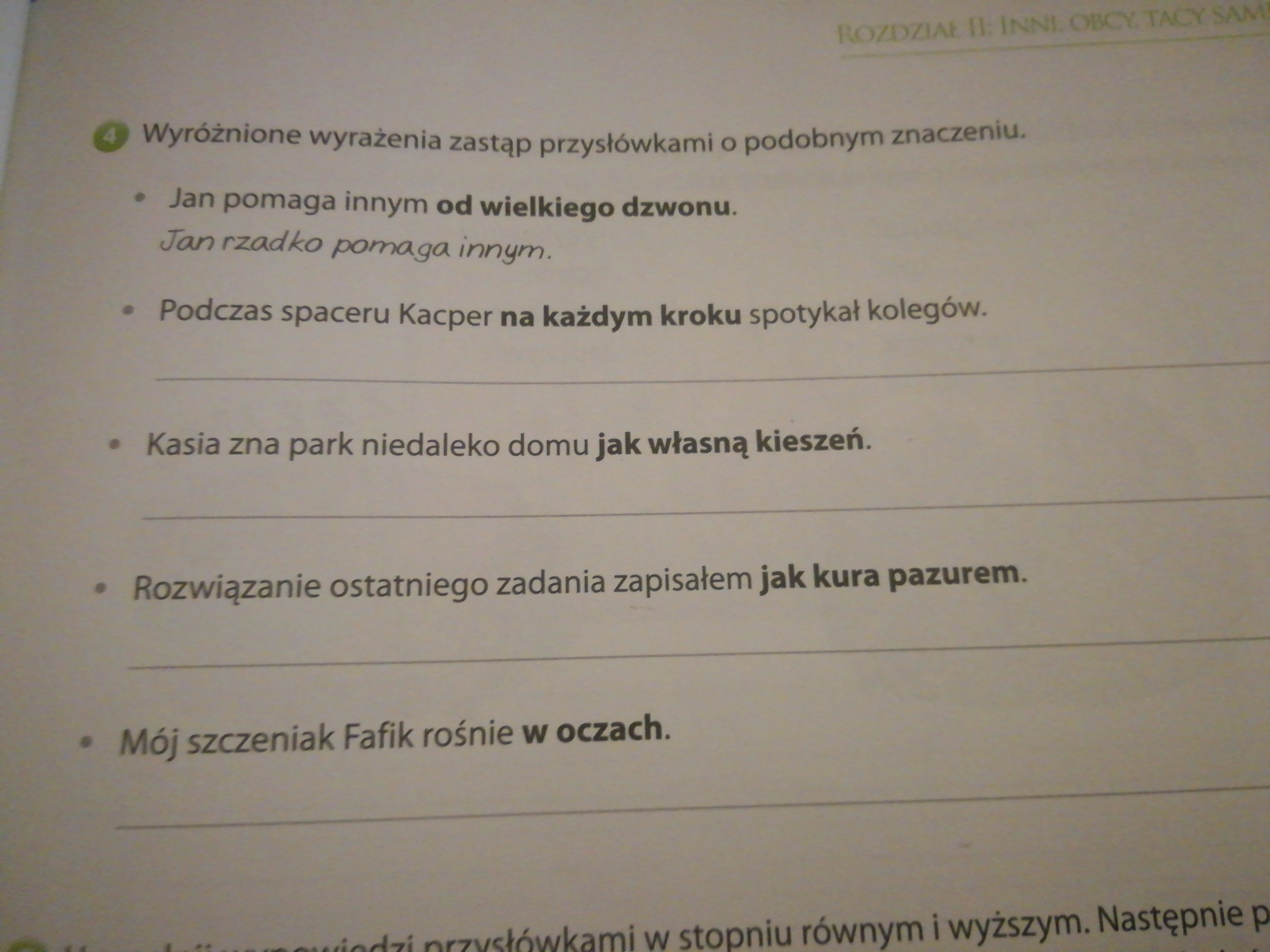 Wyroznione Wyrazenia Zastap Przyslowkami O Podobnym Znaczeniu