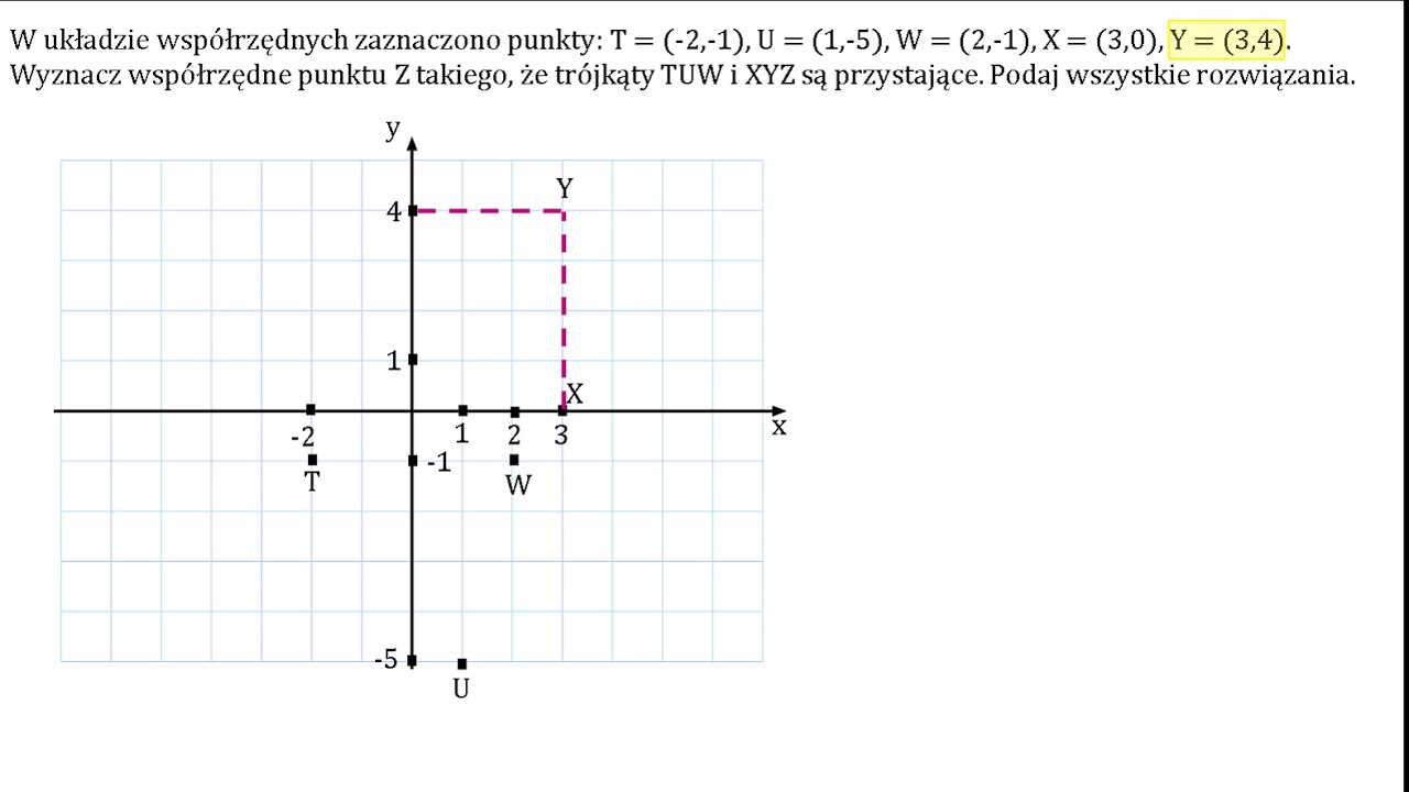 W Ukladzie Wspolrzednych Punkty A 4 3