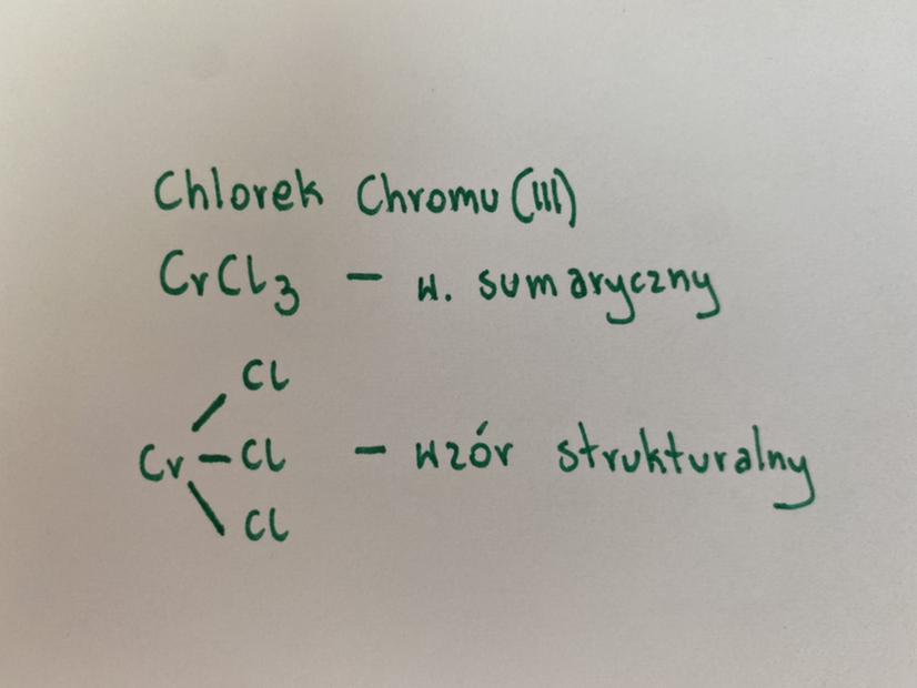 Chlorek Chromu 3 Wzór Sumaryczny