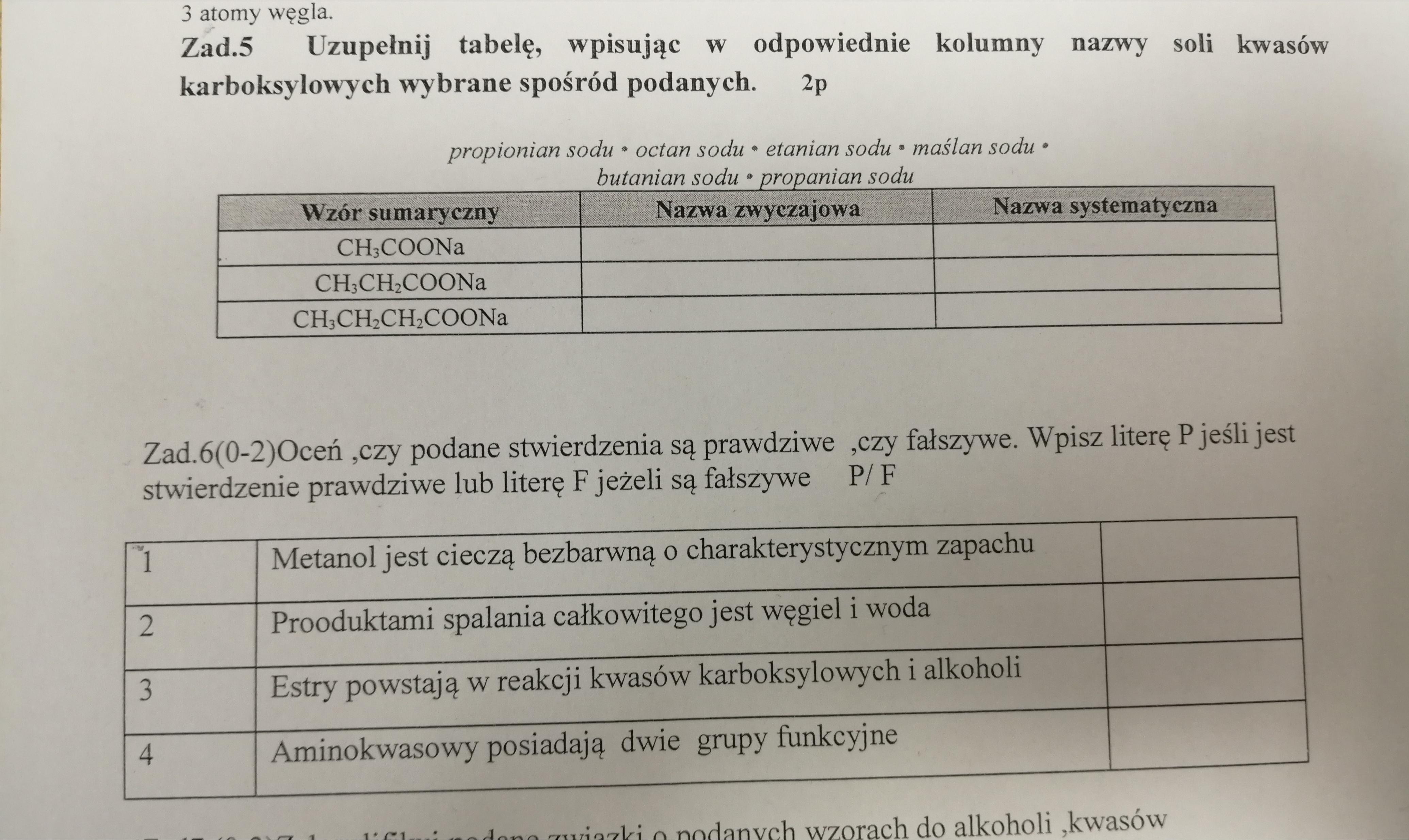 Wzory I Nazwy Kwasów Test Sprawdzian Z Kwasow Klasa 8 Nowa Era