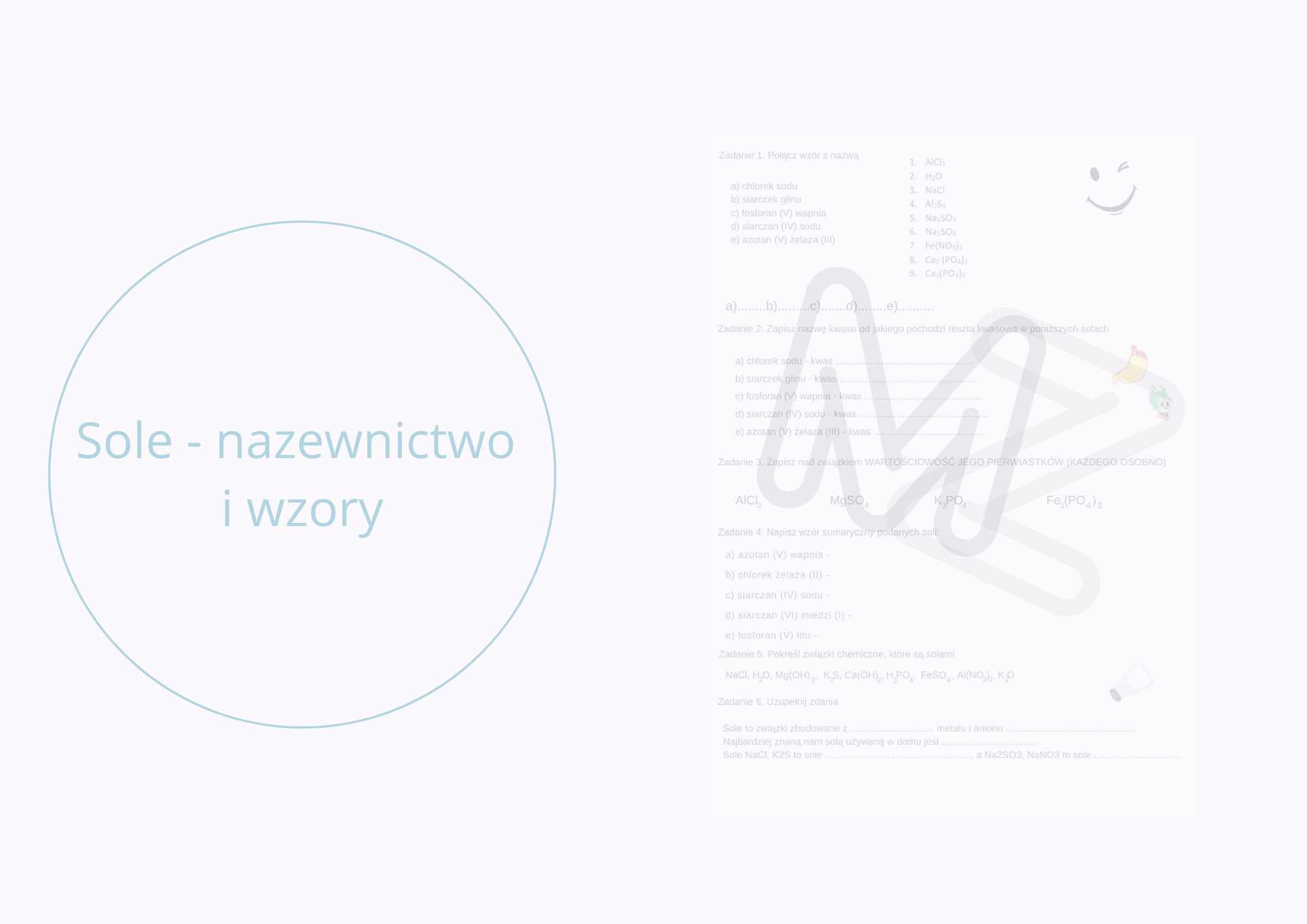 Wzory I Nazwy Soli Karta Pracy