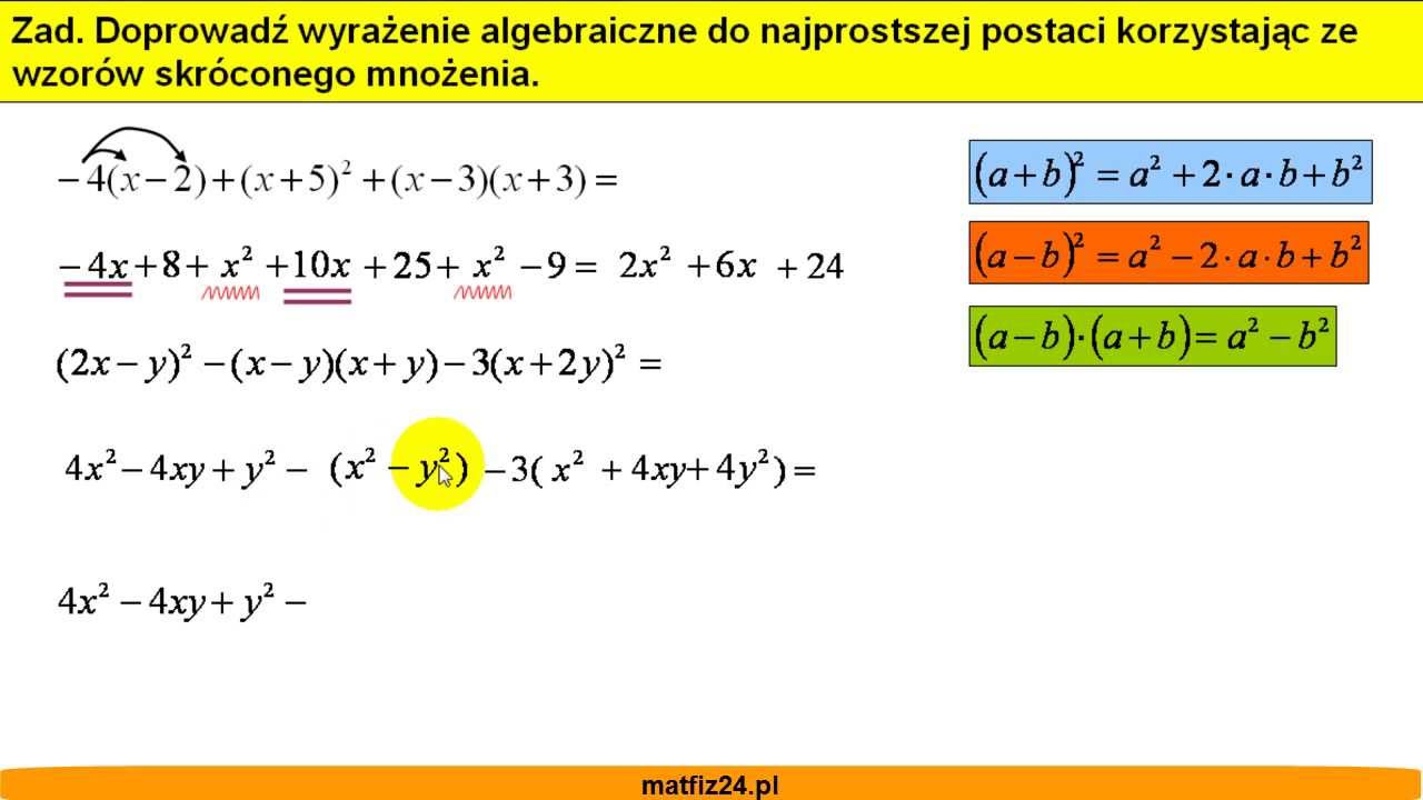 Wzory Skróconego Mnożenia Zadania Pdf Liceum