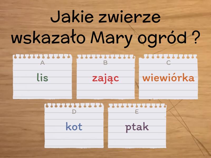z lektury "Tajemniczy ogród" - Test Test Z Lektury Tajemniczy Ogrd Odpowiedzi