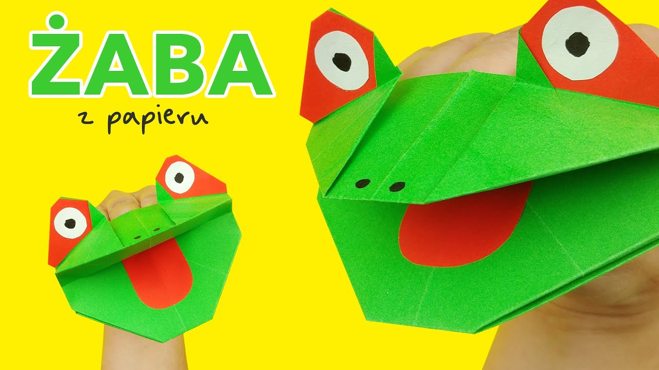ŻABA Z PAPIERU 🐸 JAK ZROBIĆ ŻABĘ ORIGAMI - PAPIEROWA ŻABKA DIY - HOW TO Jak Zrobic Dziubek Z Papieru