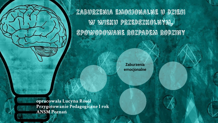 Zaburzenia Emocjonalne U Dzieci W Wieku Przedszkolnym