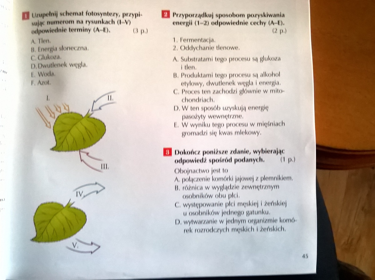 Zad 1, 2,3 - plizz . Ma ktoś może sprawdzian z biologii z działu Sprawdzian Biologia Puls Zycia 1