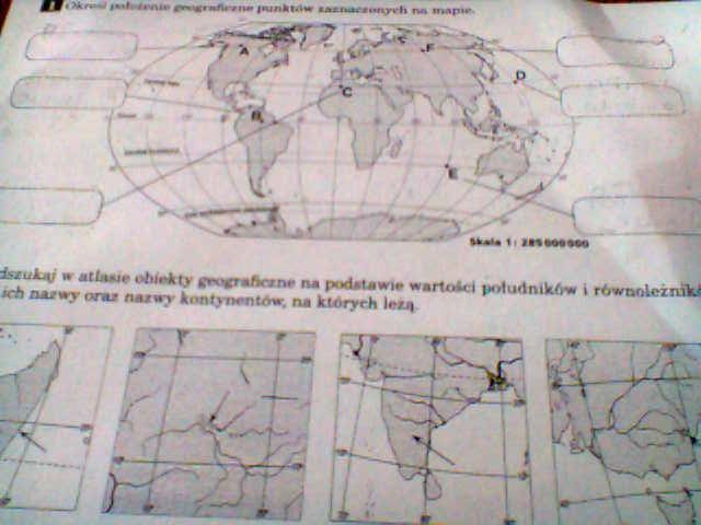Zad. 1 :D Polecenie : Określ położenie geograficzne punktów Odszukaj W Atlasie Obiekty Geograficzne Na Podstawie Wartości