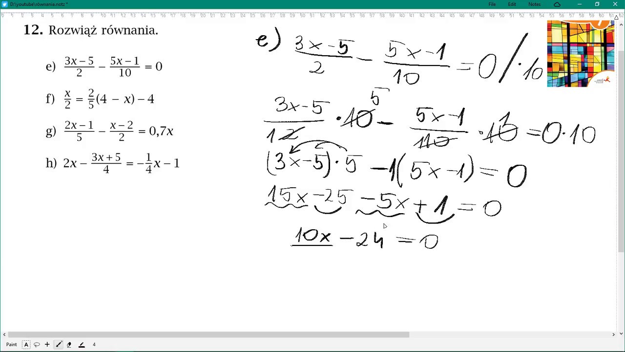 zad. 12 e-h str. 195 RÓWNANIA. Matematyka z plusem 7 - YouTube Zad 12 Str 195 Matematyka Z Plusem 7
