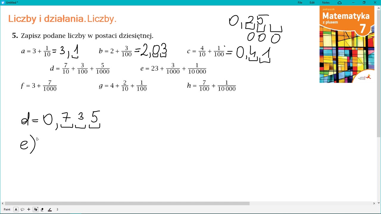 zad. 5 str. 11 LICZBY I DZIAŁANIA. Matematyka z plusem 7 - YouTube Liczby I Działania Klasa 7 Powtórzenie