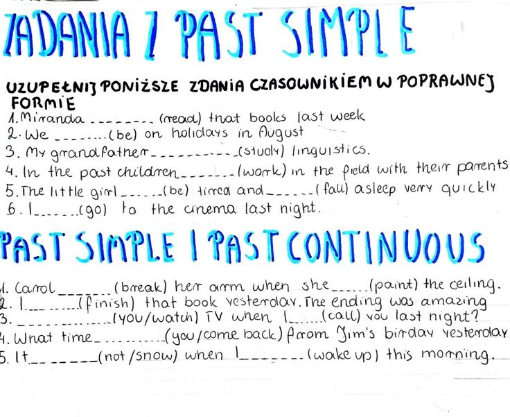 Zadania Past Simple I Continuous