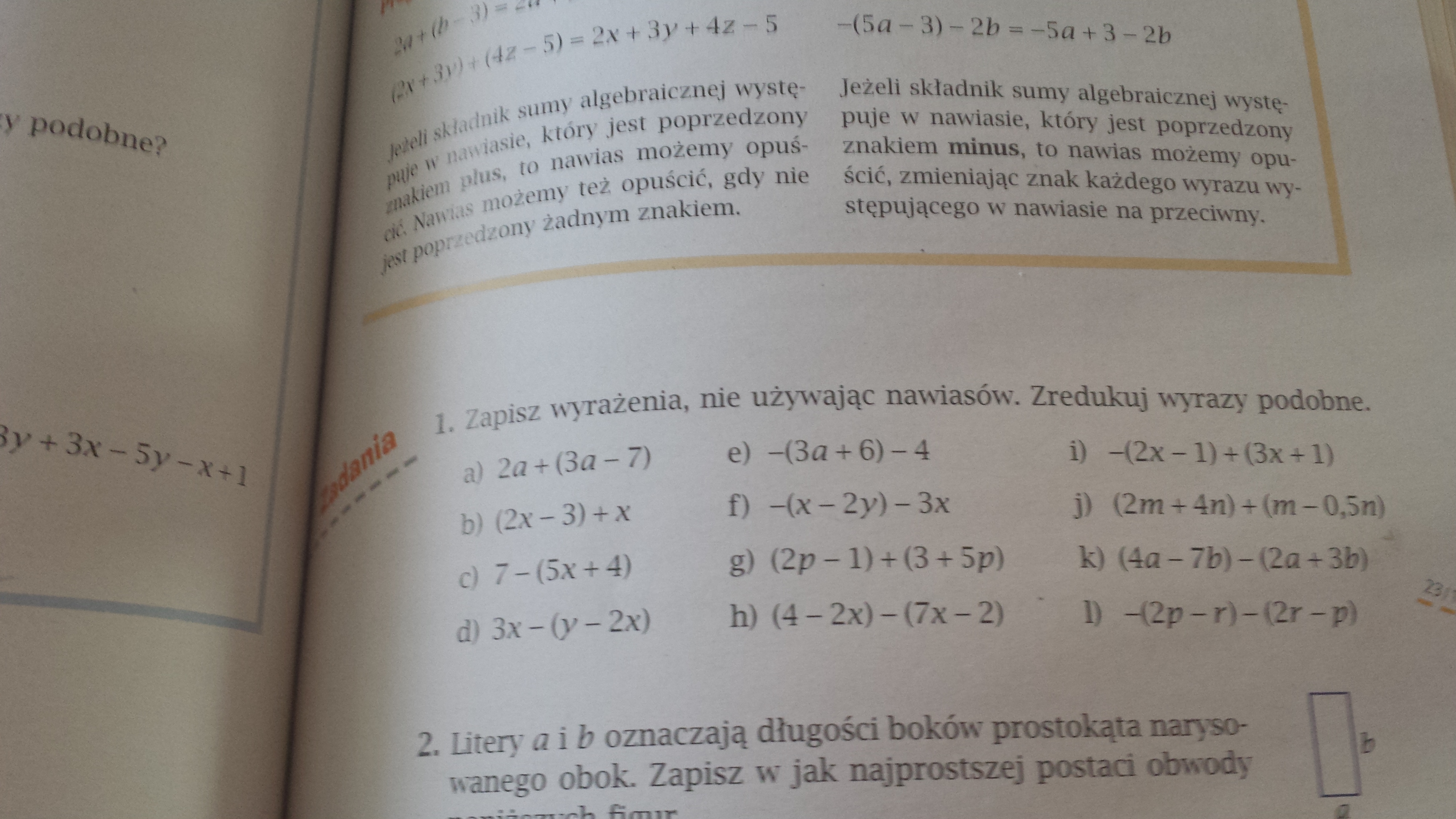 Zadanie 1 Zapisz wyrażenia nie używając nawiasów Zredukuj wyrazy Zapisz Wyrażenia Nie Używając Nawiasów Zredukuj Wyrazy Podobne