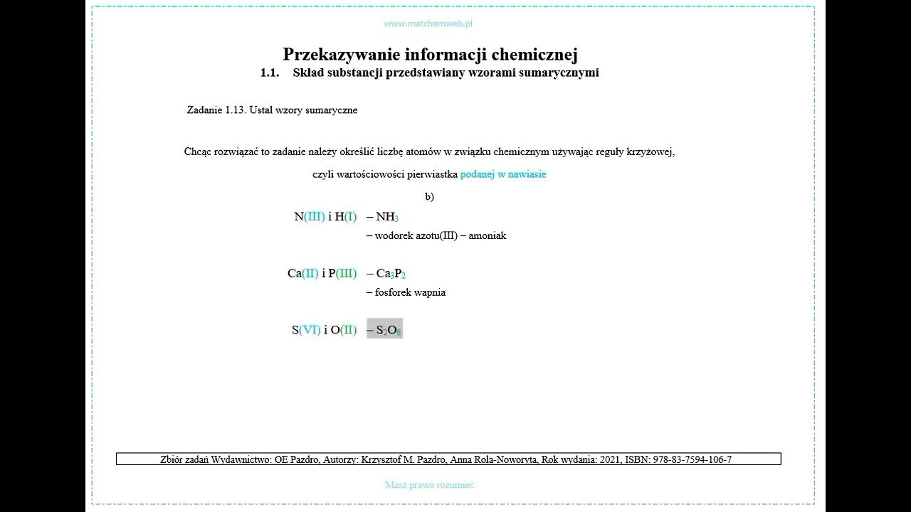 Zadanie 13.b). Zadanie 13.a). Ustal wzory sumaryczne. Reguła krzyżowa Ustal Wzory Sumaryczne I Nazwy Systematyczne Dodatków Do żywności