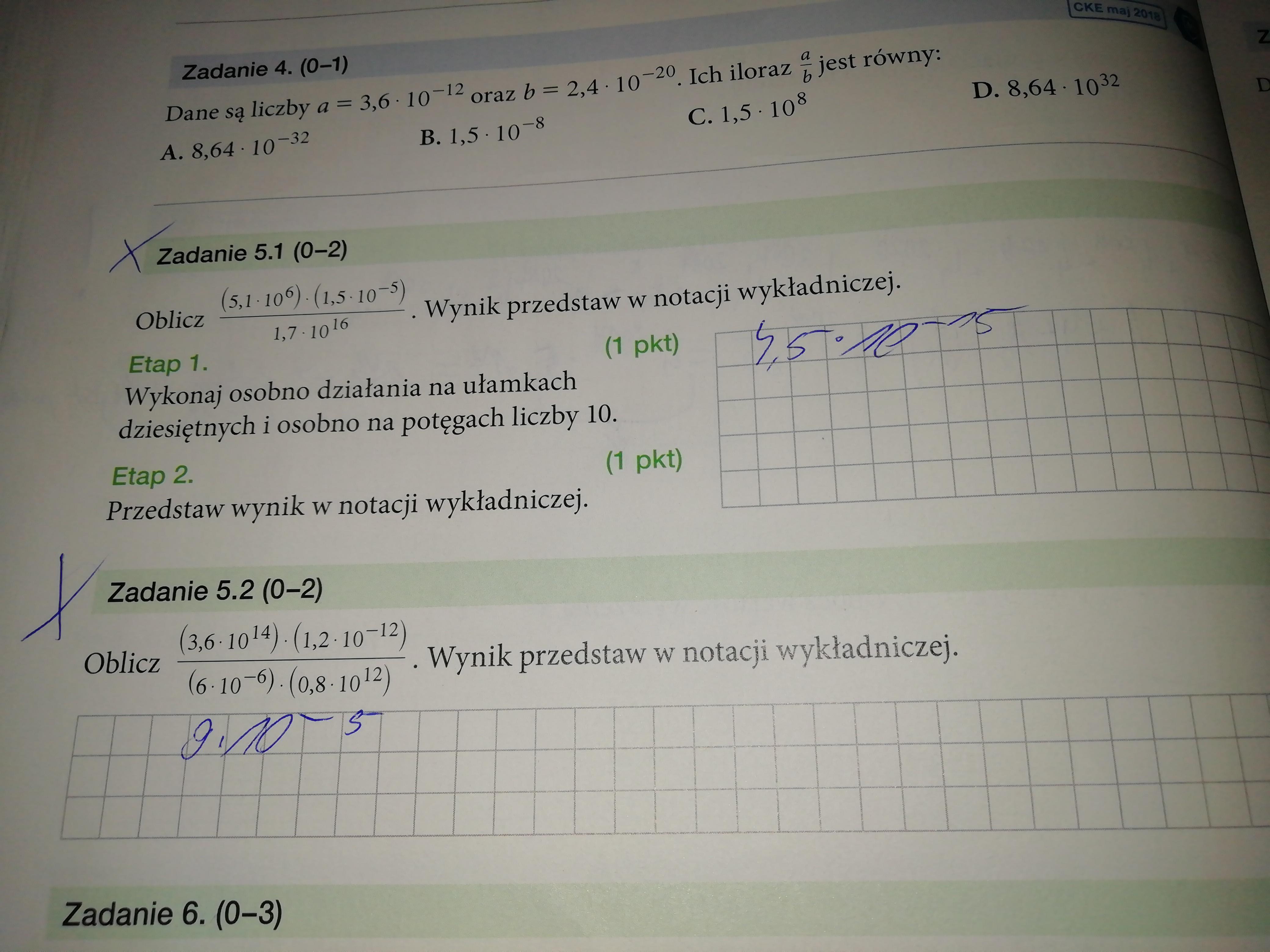 Zadanie w załączniku oblicz.... Pomocy fast zadanie 5.1 i 5.2 Zależy mi Przeczytaj Zadanie Sprawdź Która Odpowiedź Jest Prawidłowa Podkreśl Ją