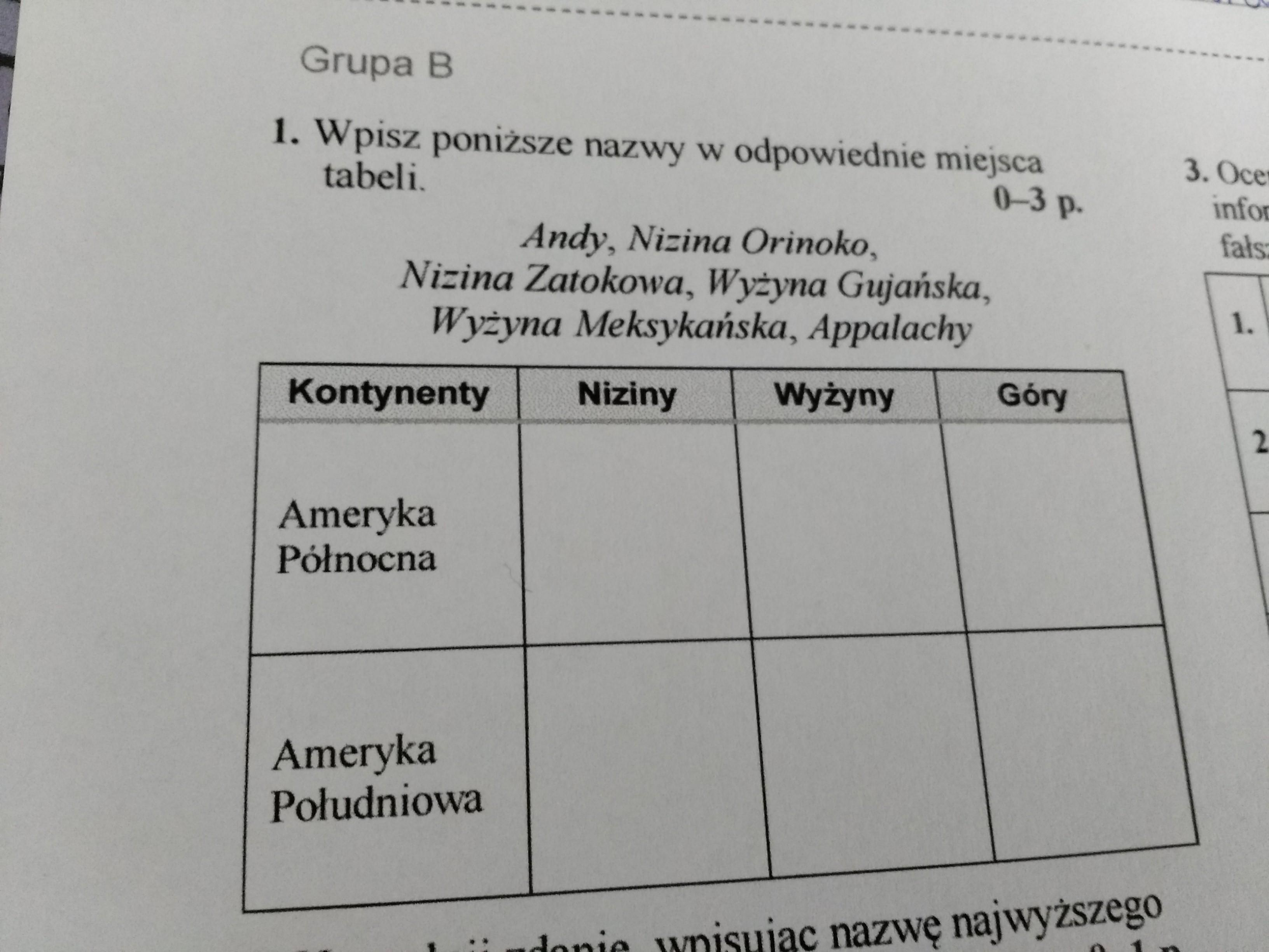 Zadanie z geografii Ameryka Południowa i północna - Brainly.pl Sprawdzian Ameryka Północna I Południowa Odpowiedzi Klasa 8