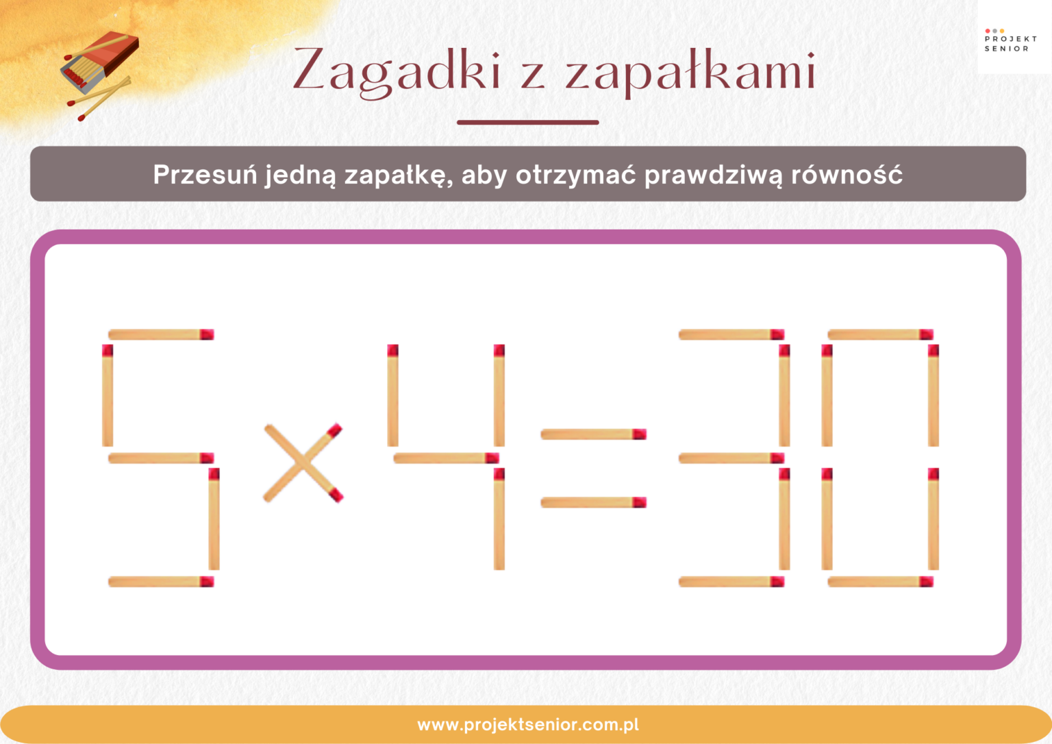 Przelz Jedna Zagadki Z Zapalkami
