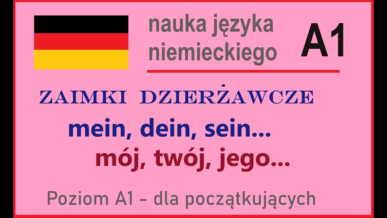 Zaimki Dzierżawcze Niemiecki ćwiczenia Pdf