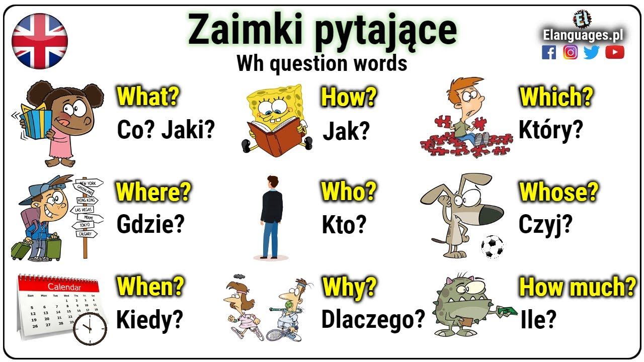 Zaimki pytające po angielsku | Pytania po angielsku co kiedy gdzie jak? Uzupelnij Slowa Ive Got A New Dictionary For English