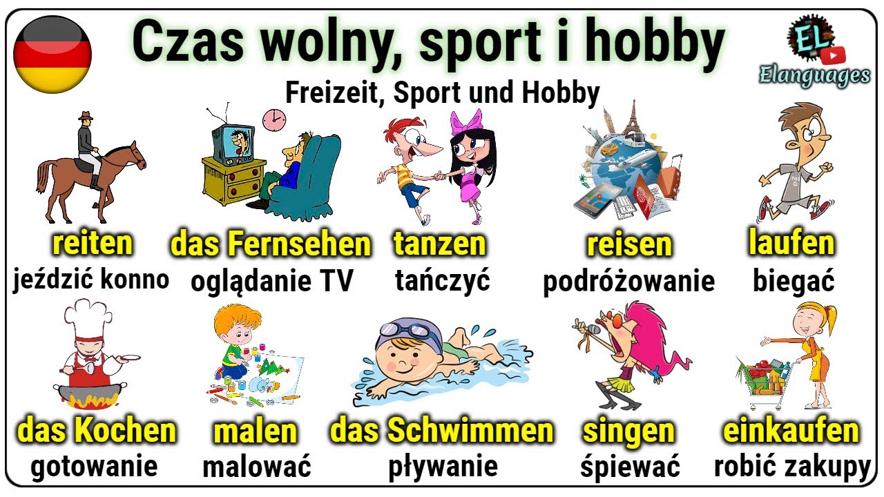 Zajęcia w wolnym czasie, sporty, hobby, codzienne czynności po Napisz 5 Zdań Co Robisz W Wolnym Czasie Po Niemiecku