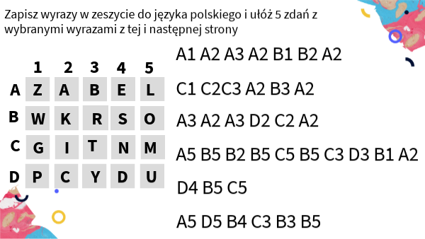 zakodowane wyrazy Wyrazy Z ó Niewymiennym Klasa 3
