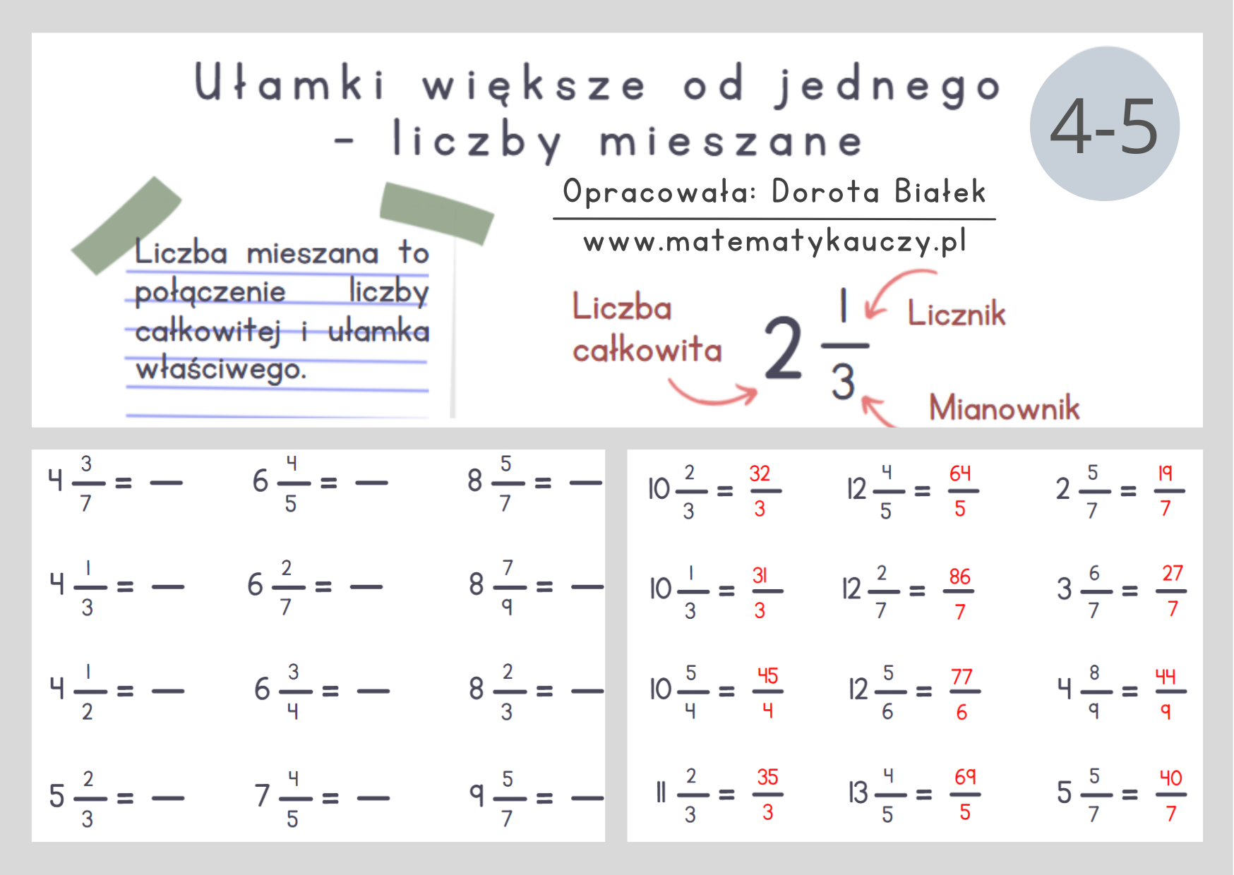 Zamiana Ułamków Zwykłych Na Dziesiętne Zadania Pdf