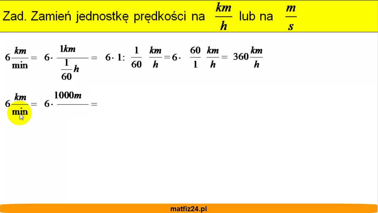 Zamień jednostkę prędkości na km/h lub na m/s - Matfiz24.pl - YouTube Jak Oblicza Się Długość I Szerokość Geograficzną