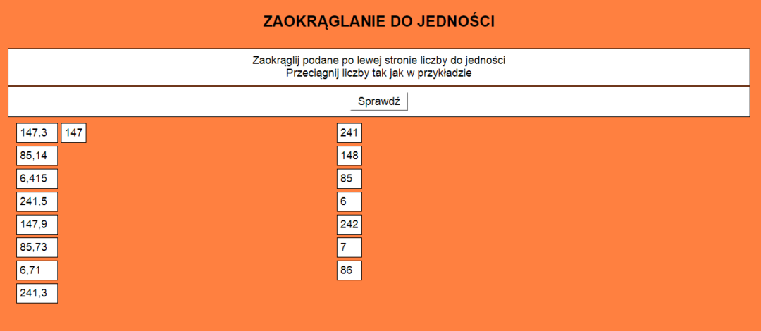 Podane Liczby Zaokrąglij Do Jedności Do Części Dziesiętnych