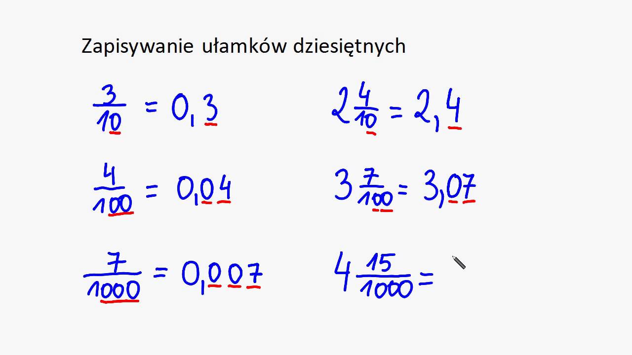 Jedna Piąta Ile To W Ułamku Dziesiętnym