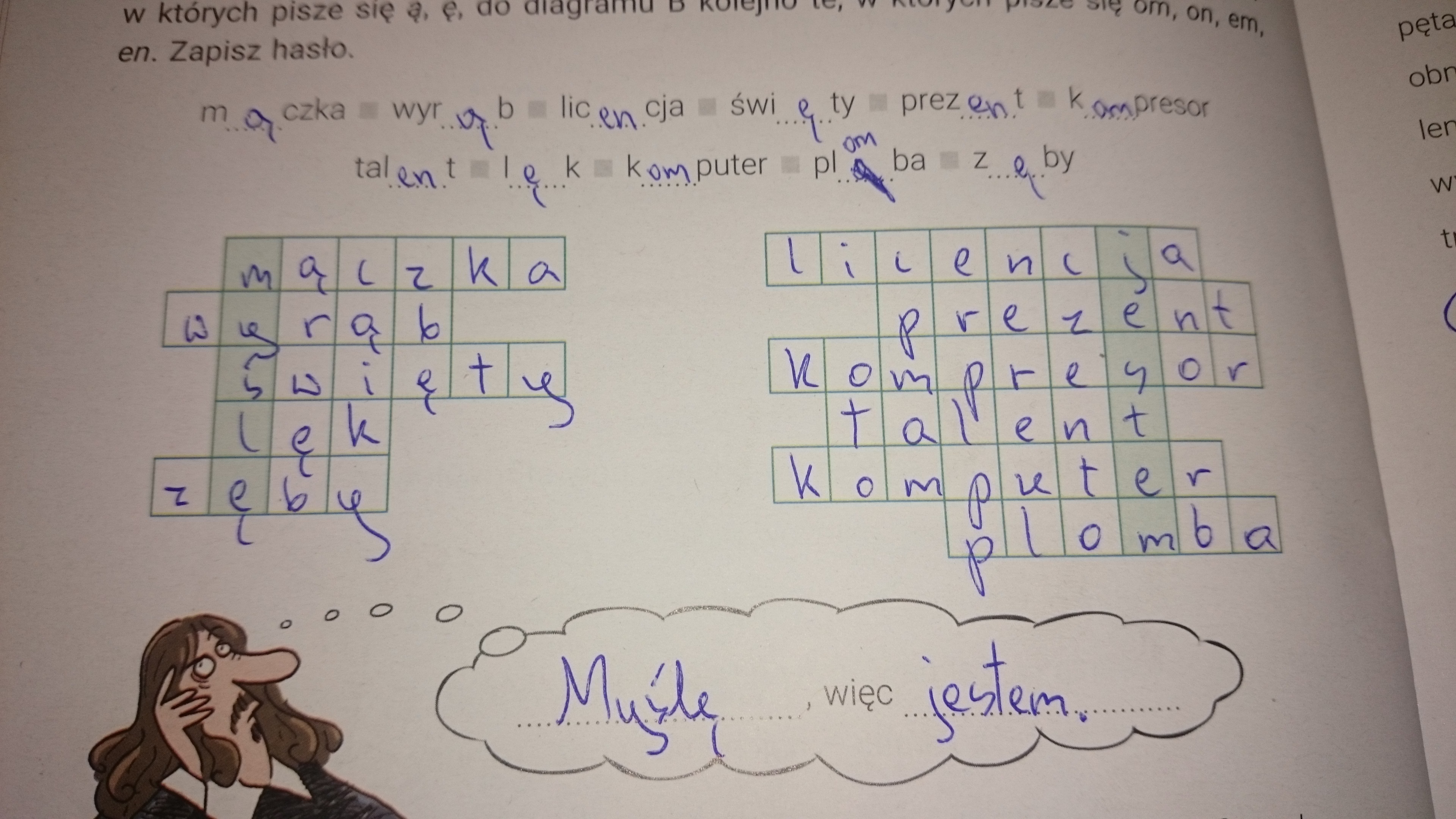 Uzupełnij Diagram Wyrazami Zawierającymi Jednocześnie Litery ó Oraz U