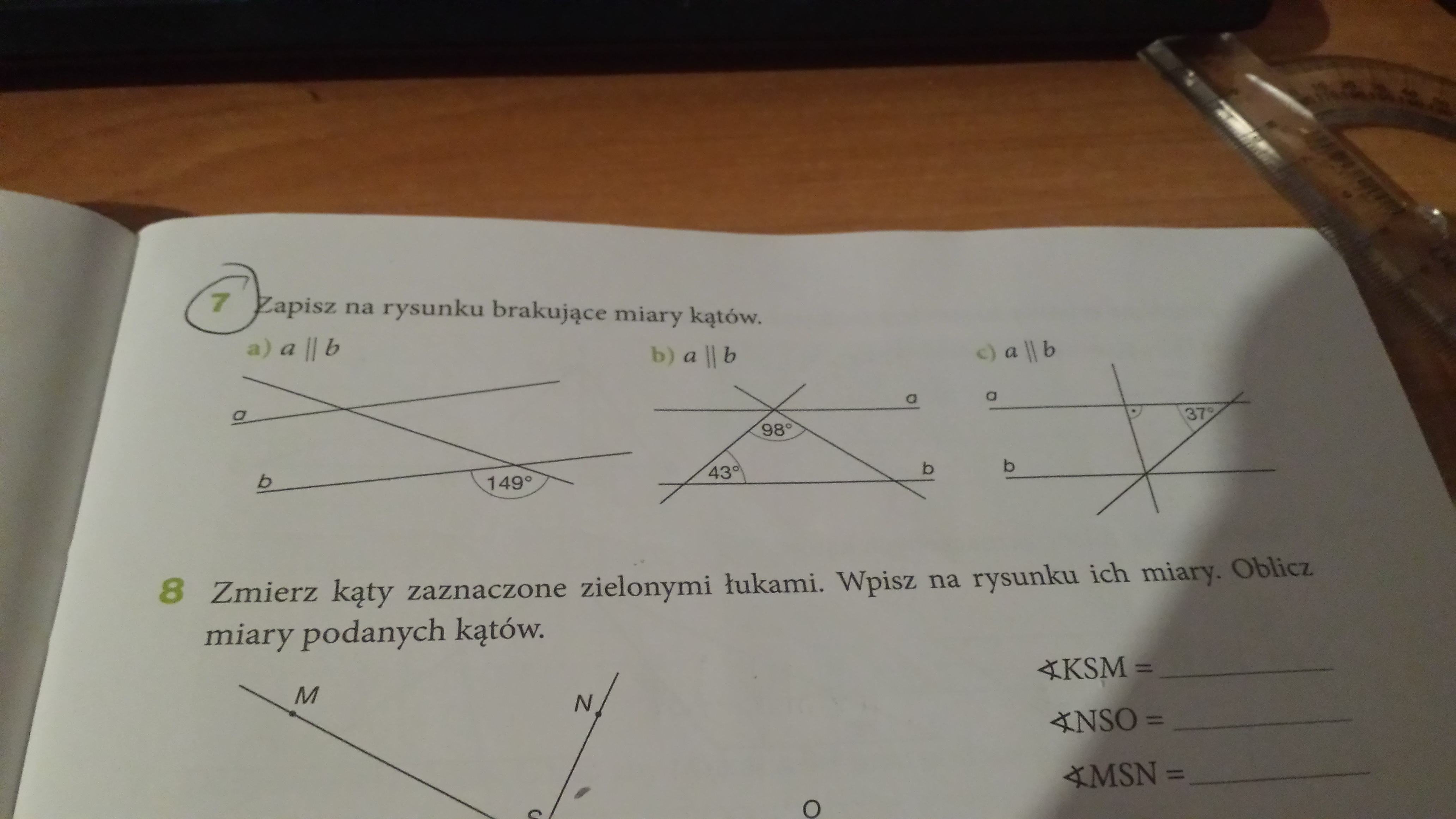 Oblicz I Zapisz Na Rysunku Brakujące Miary Kątów