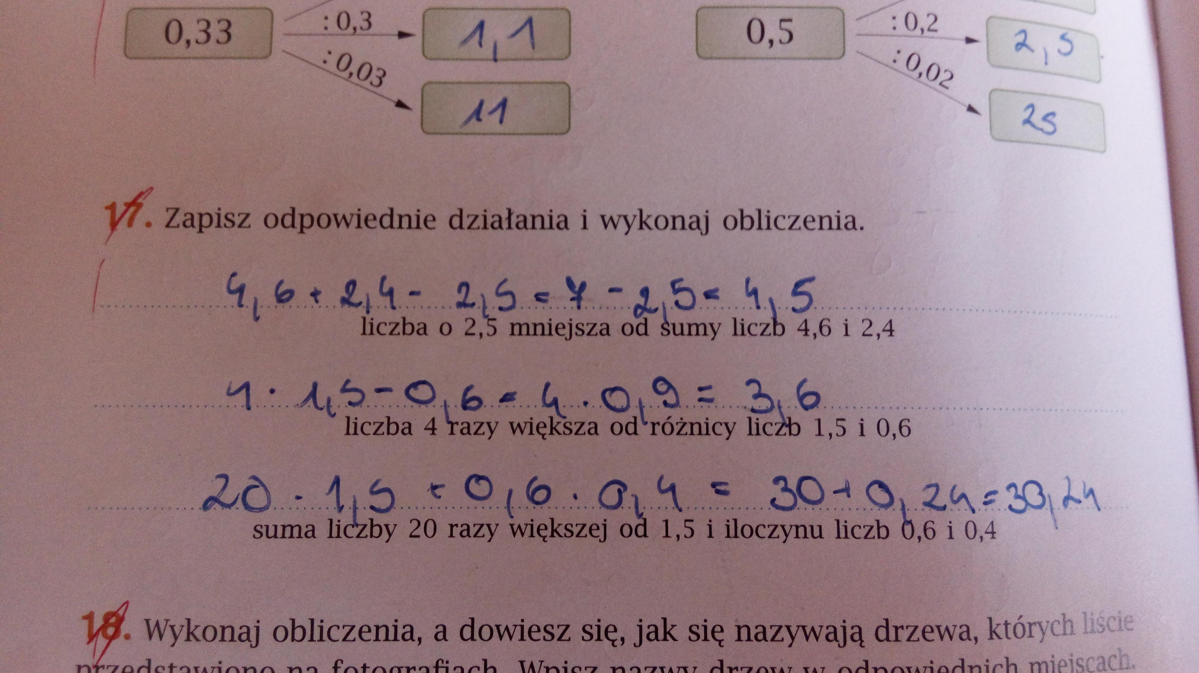 Zapisz odpowiednie działania i wykonaj obliczenia Zapisz Odpowiednie Działania I Wykonaj Obliczenia