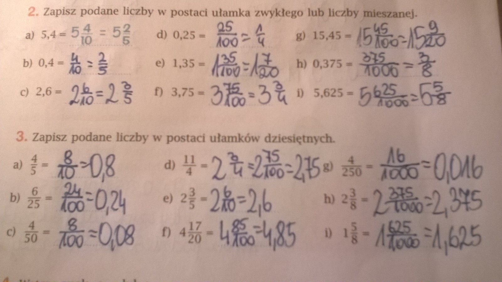 Zapisz Podane Liczby W Postaci Ułamka Zwykłego Lub Liczby Mieszanej