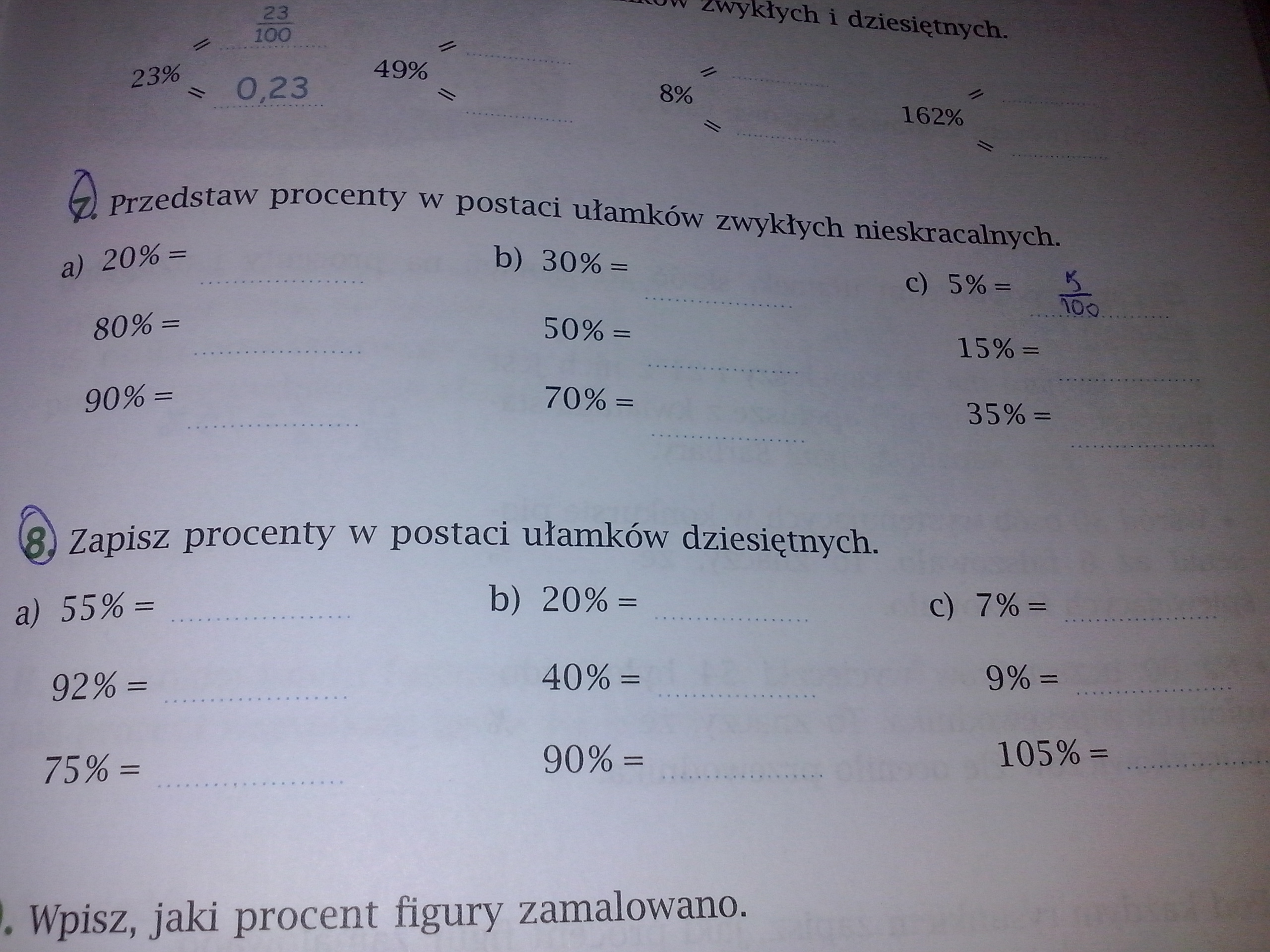 Zapisz Procenty W Postaci Ułamków Dziesiętnych