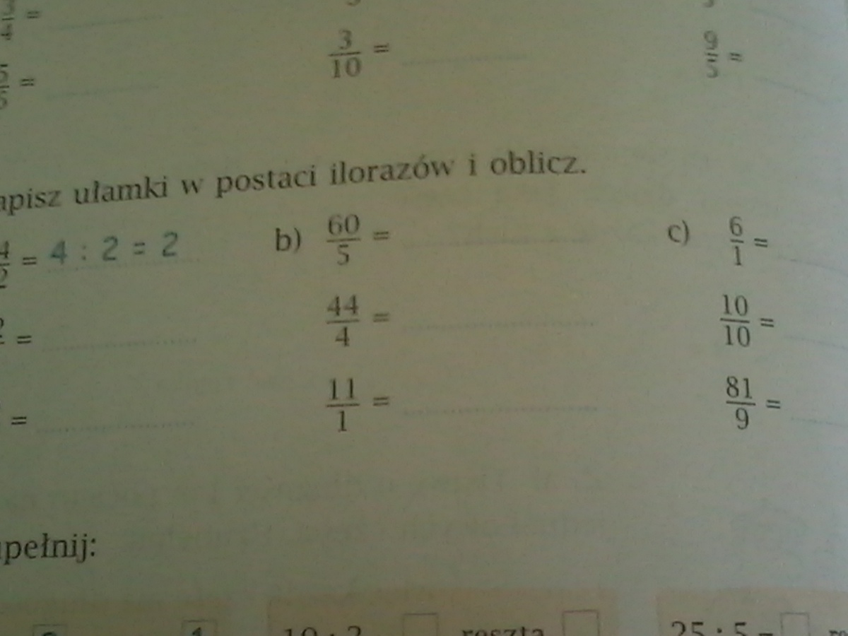 Zapisz Ułamki W Postaci Ilorazów I Oblicz - Margaret Wiegel Zapisz Ulamki W Postaci Ilorazow