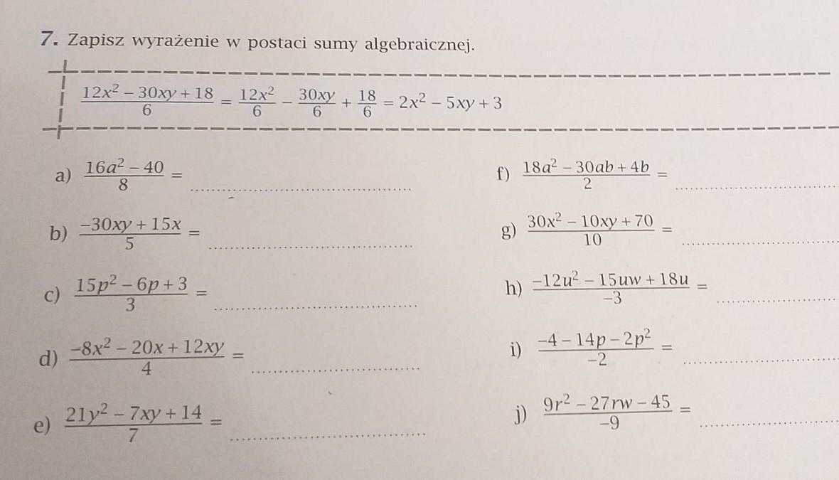 zapisz wyrażenie w postaci sumy algebraicznej. - Brainly.pl Zapisz Podane Wyrażenia W Postaci Sumy Algebraicznej