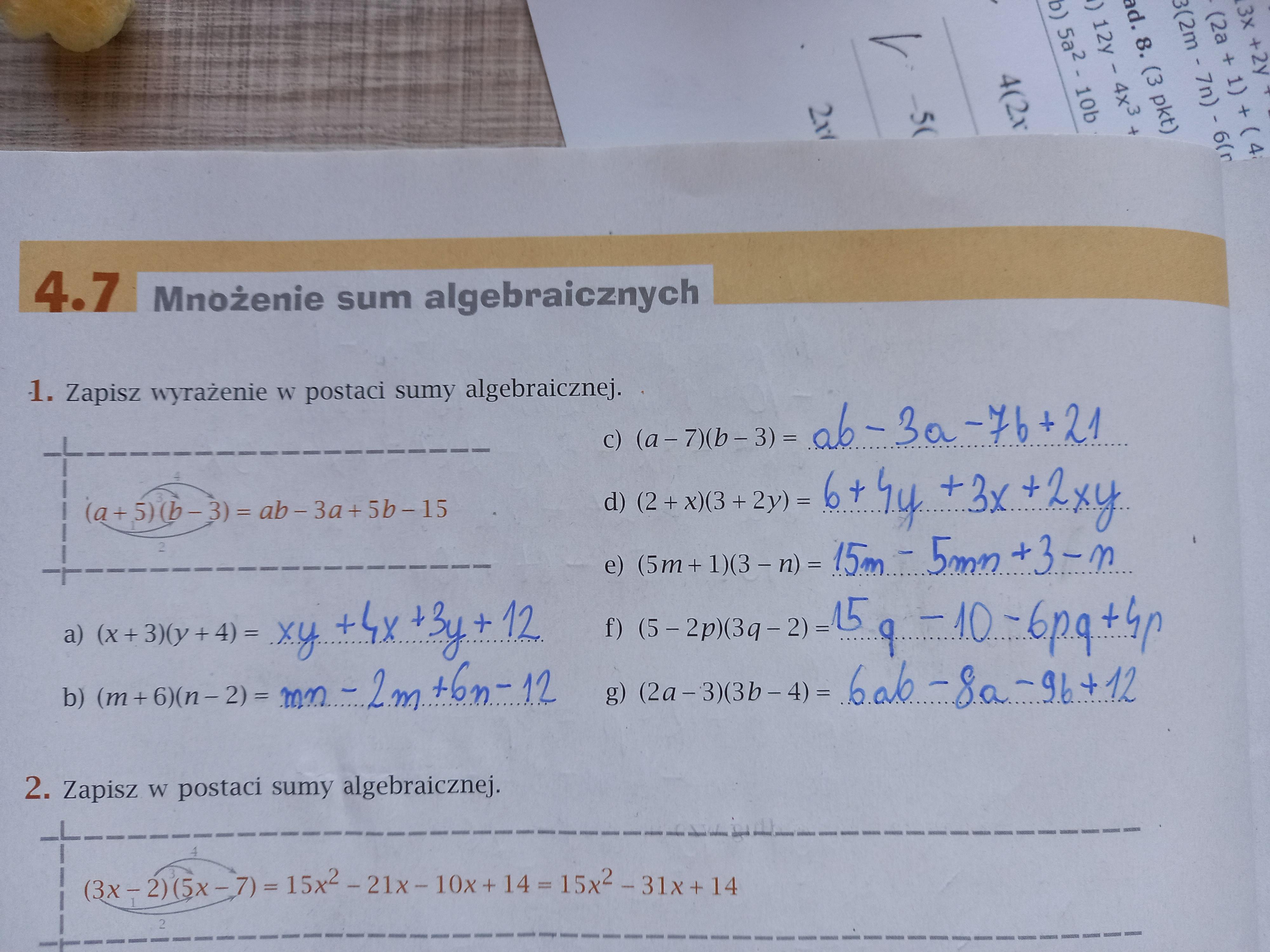 Zapisz W Postaci Wyrażeń Algebraicznych Odpowiedzi Na Poniższe Pytania