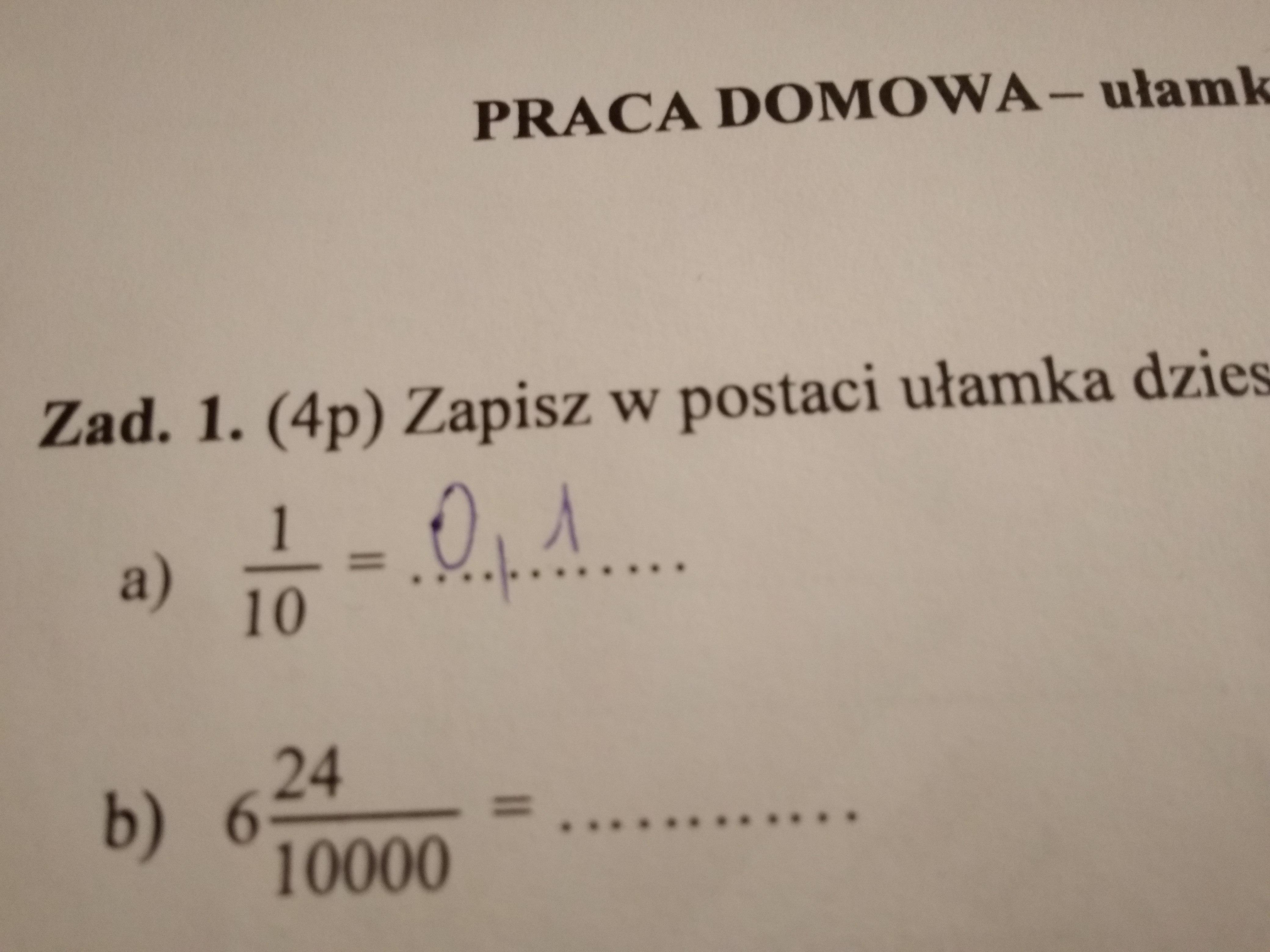 Zapisz Za Pomoca Ulamka Dziesietnego Ile To Zlotych 75 Gr