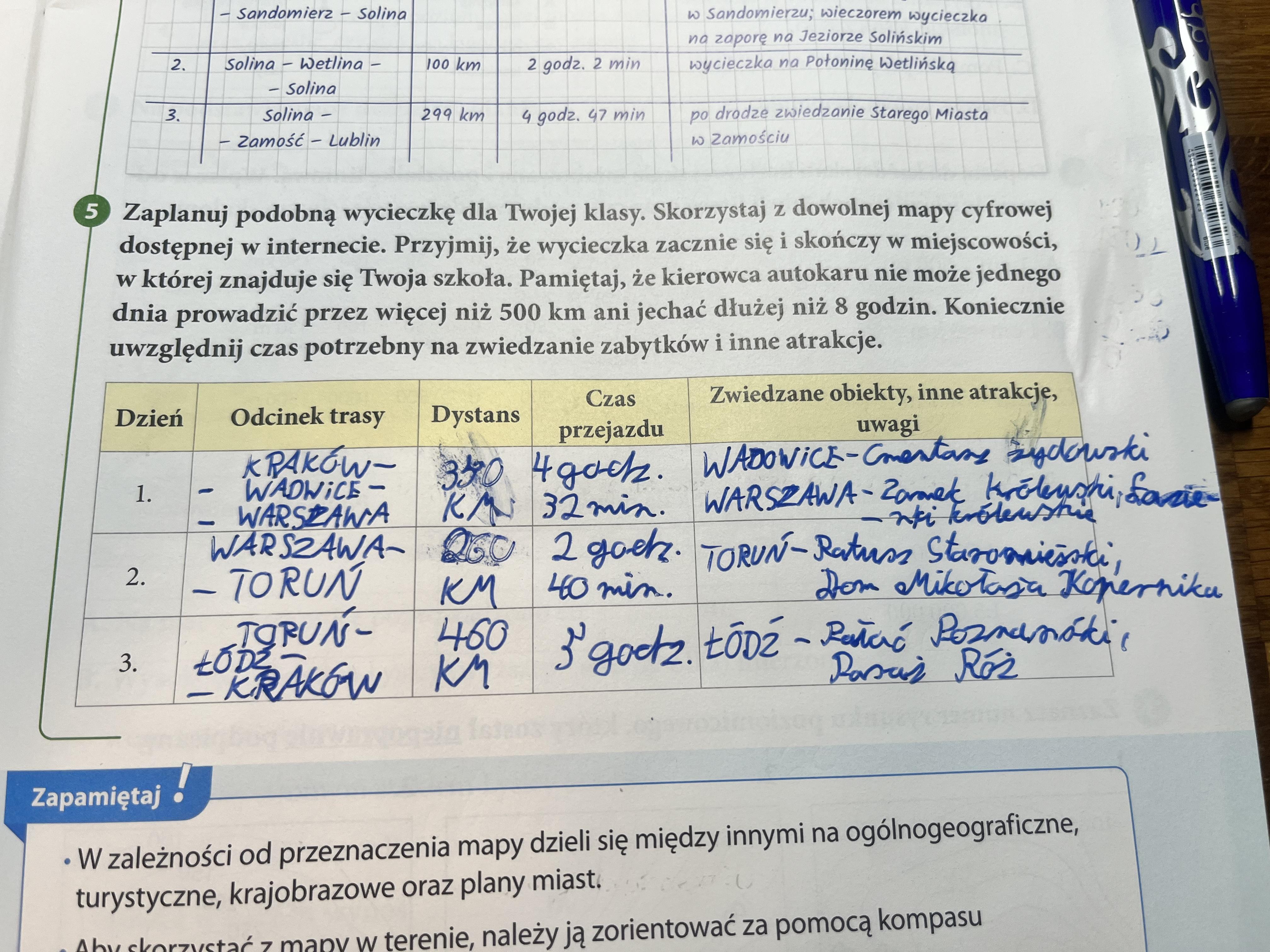 zaplanuj podobno wycieczkę dla twojej klasy skorzystaj z dowolnej mapy Zaplanuj I Opisz W Zeszycie Wakacyjną Wycieczkę Dla Twojej Rodziny