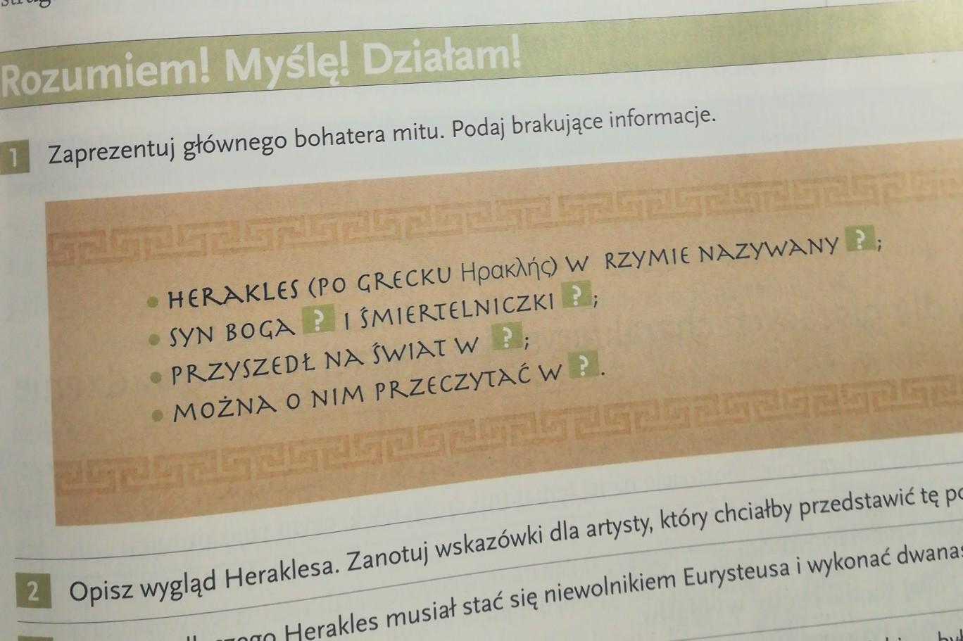 Zaprezentuj głównego bohatera mitu Podaj brakujące informacje. Proszę Podaj Imię Głównego Bohatera Tekstu Pierwsza Lekcja Polskiego