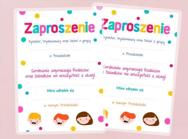 Zaproszenie na zakończenie przedszkola do druku | Centrum Pomysłów Zaproszenie Na Zakończenie Przedszkola Do Druku
