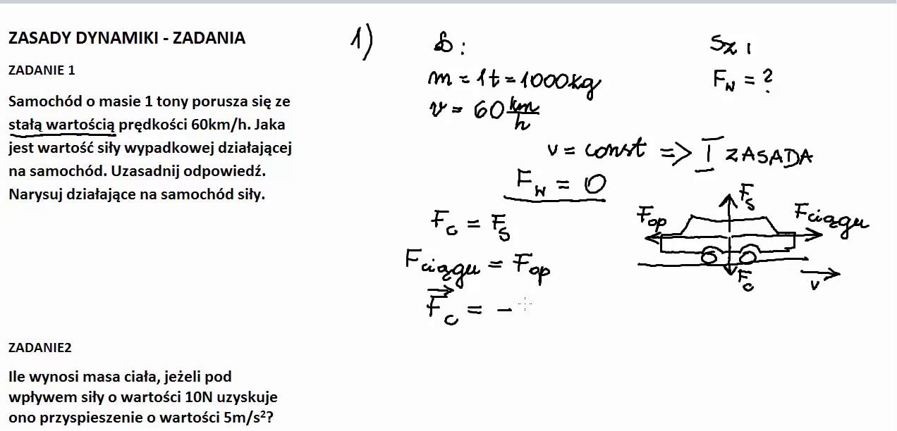 Sprawdzian Z Fizyki Dynamika Odpowiedzi Pdf