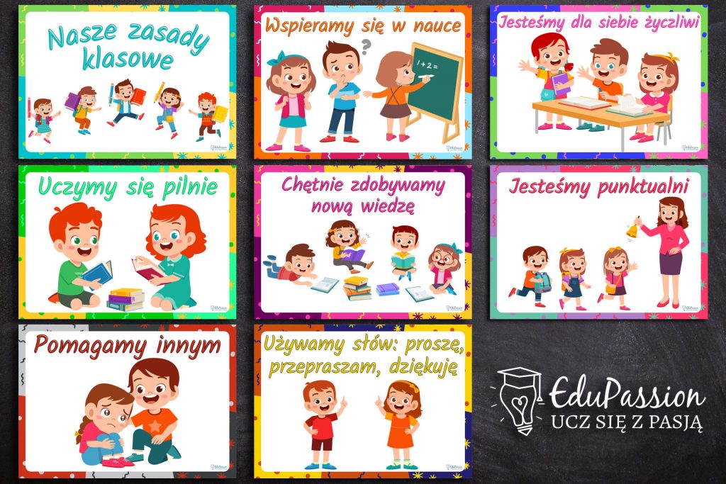 Zasady klasowe (wersja 2) – szkoła – EduPassion Regulamin Klasowy W Obrazkach
