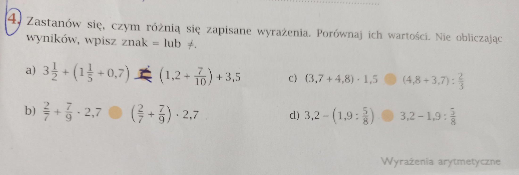 Zastanów się, czym różnią się zapisane wyrażenia.Porównaj ich wartości Zastanow Sie Czym Roznia Sie Zapisane Wyrazenia