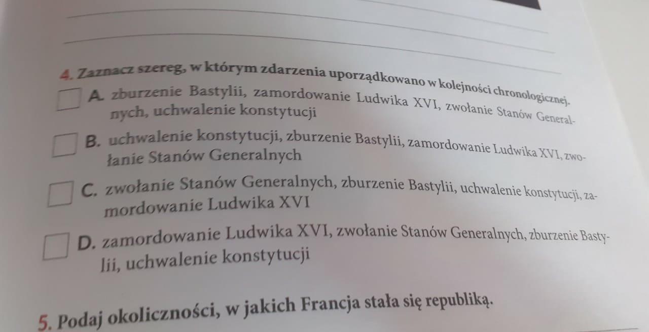 Zaznacz Szereg W Ktorym Zdarzenia Uporzadkowane W Kolejnosci Chronologicznej