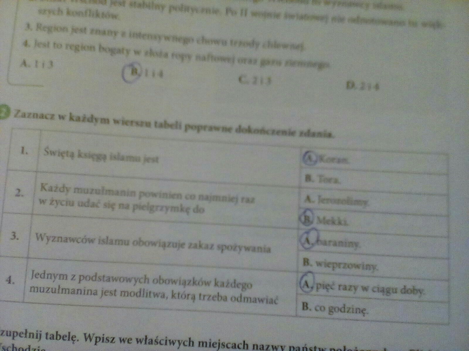 Zaznacz W Każdym Wierszu Tabeli Poprawne Dokończenie Zdania