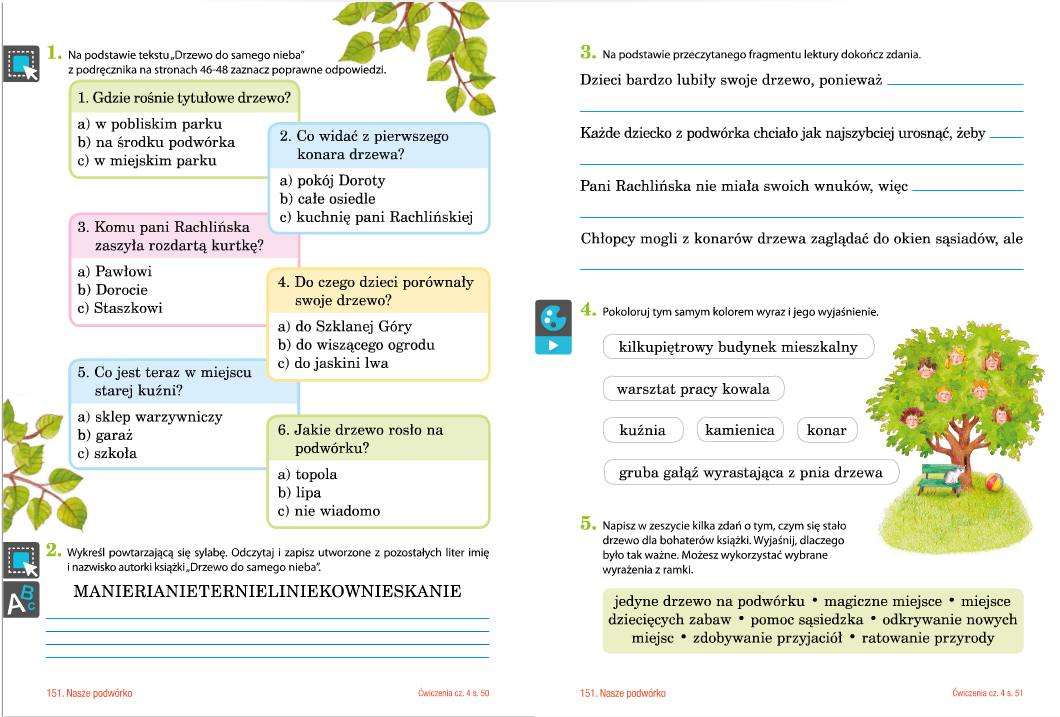Zdalne nauczanie to wyzwanie: Lektura - "Drzewo do samego nieba" Test Z Lektury Drzewo Do Samego Nieba