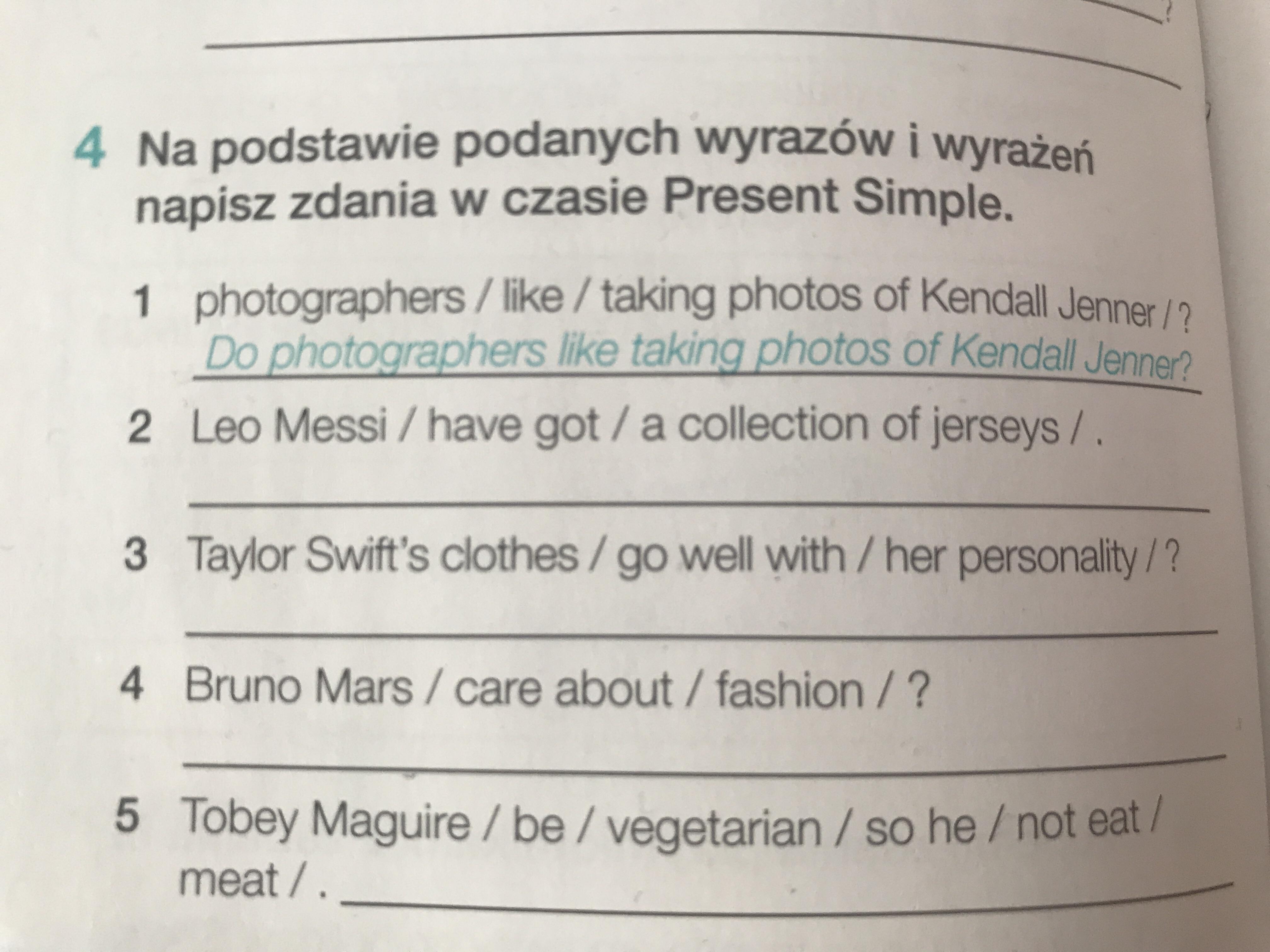 Zdania W Czasie Present Continuous Podkreśl Orzeczenia I Napisz Zdania W Czasie Przyszłym Futur 1