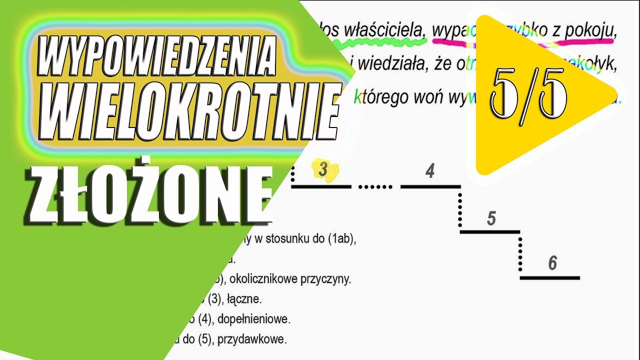 Zdania złożone WYPOWIEDZENIA WIELOKROTNIE ZŁOŻONE (wykresy) 5/5 - #7 Otocz Kolkiem Numery Tych Wypowiedzen Ktore Sa Wielokrotnie Zlozone