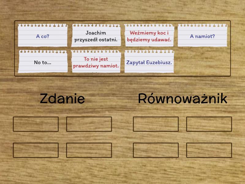 Zdanie I Równoważnik Zdania Sprawdzian Klasa 4