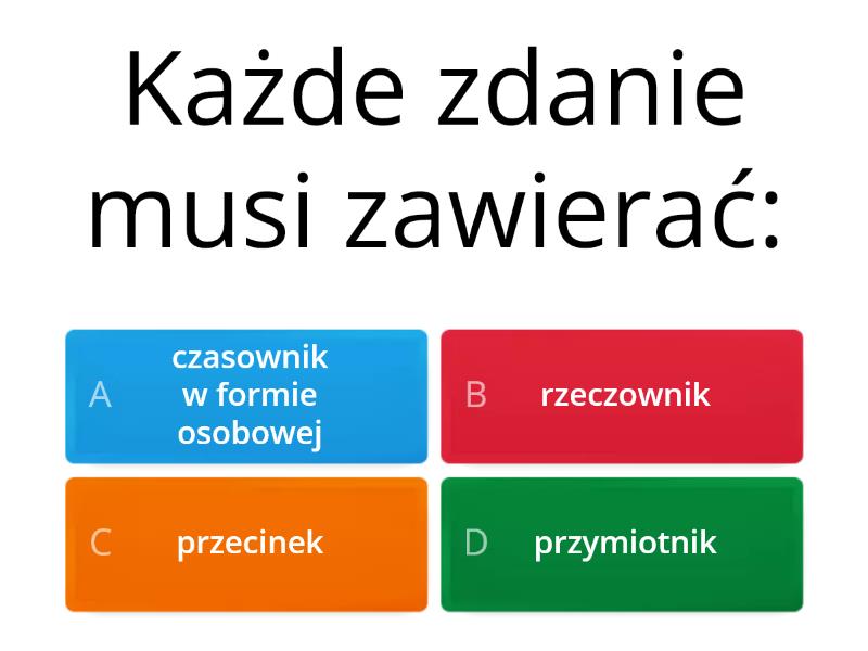 Zdanie I Równoważnik Zdania Sprawdzian